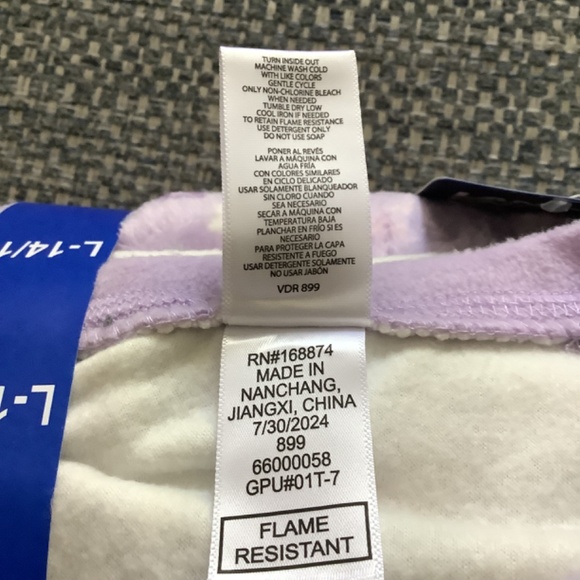 Lands' End Girl's 3 Pc Pajamas Robe Top Bottom Flame Resistant Set Size L 14-16 - Picture 4 of 11